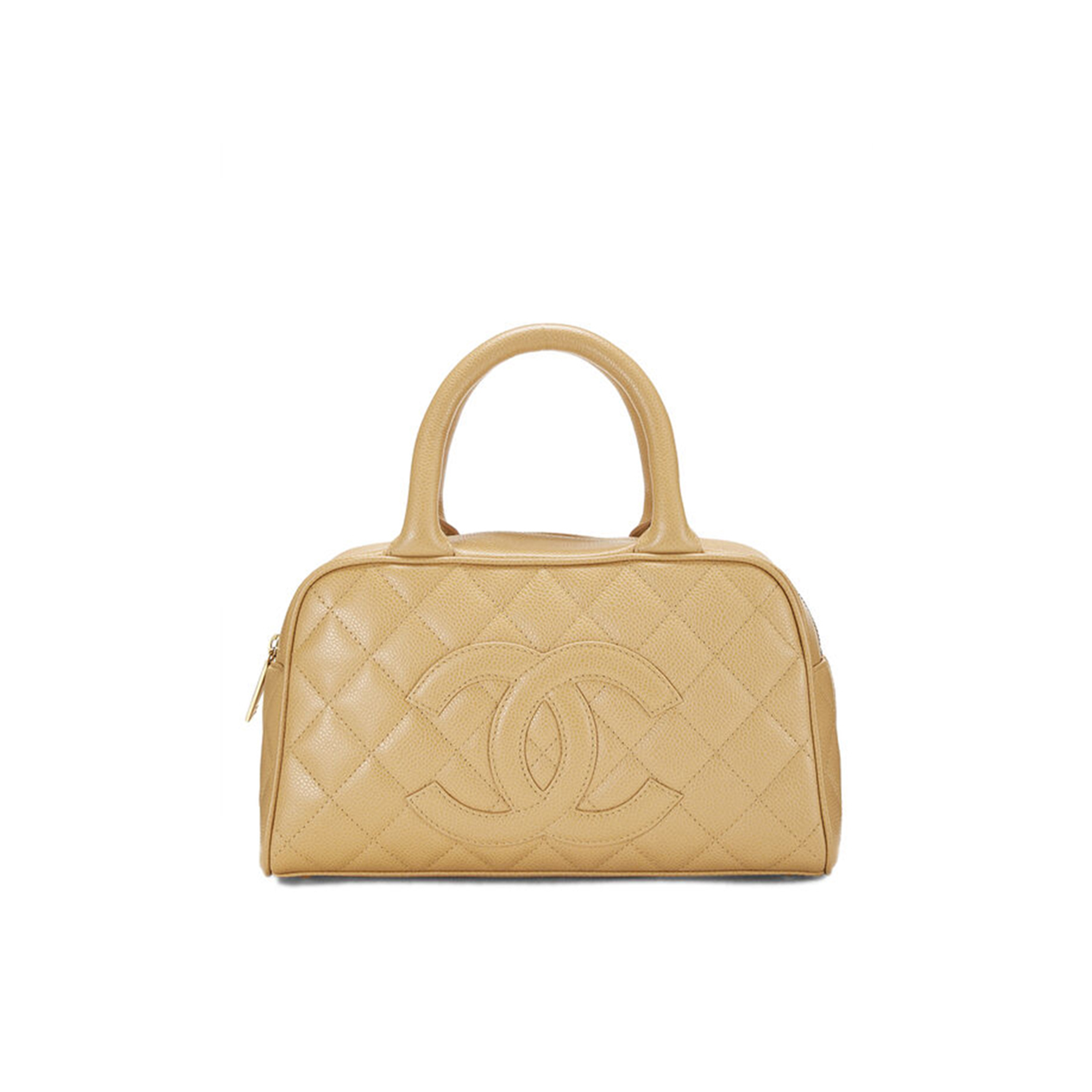 CHANEL MASTER BEIGE QUILTED CAVIAR BOWLER SMALL 71302 (25*15*7cm)